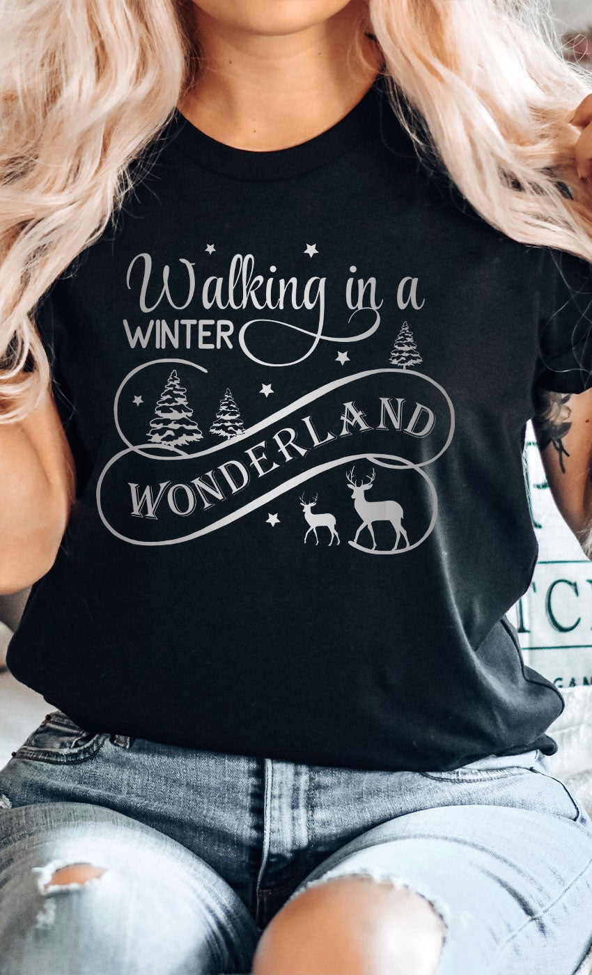 PLUS SIZE - Walking in a Winter Wonderland Holiday Tee