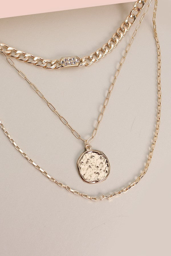 Link Chain Charm Multi Layer Necklace