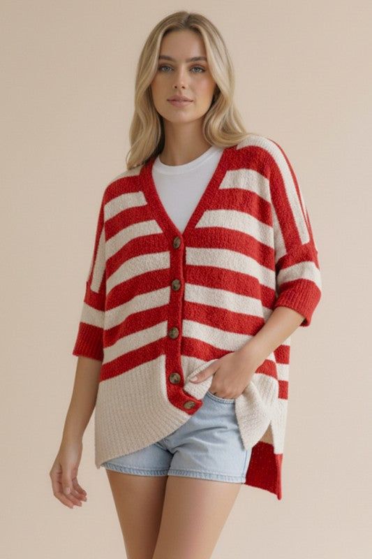 Stripe Button Down Top