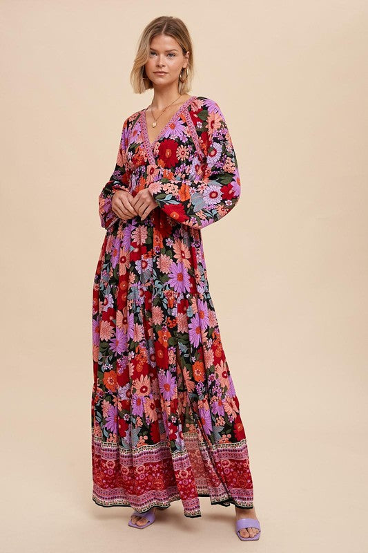 Aurora Petals Tiered Maxi Dress