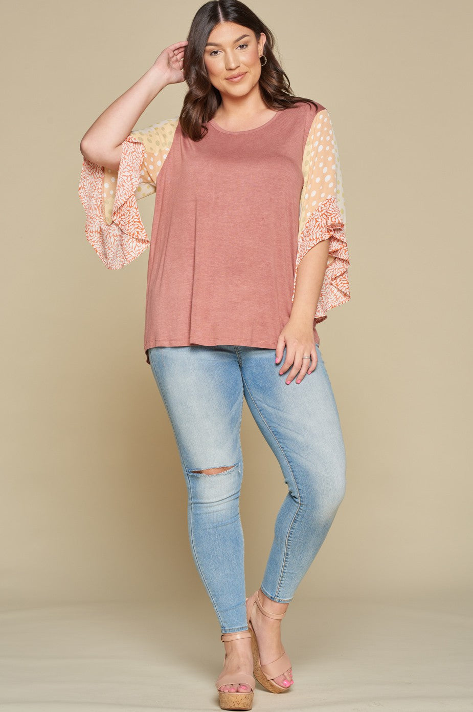 Bell Sleeve Mauve Top