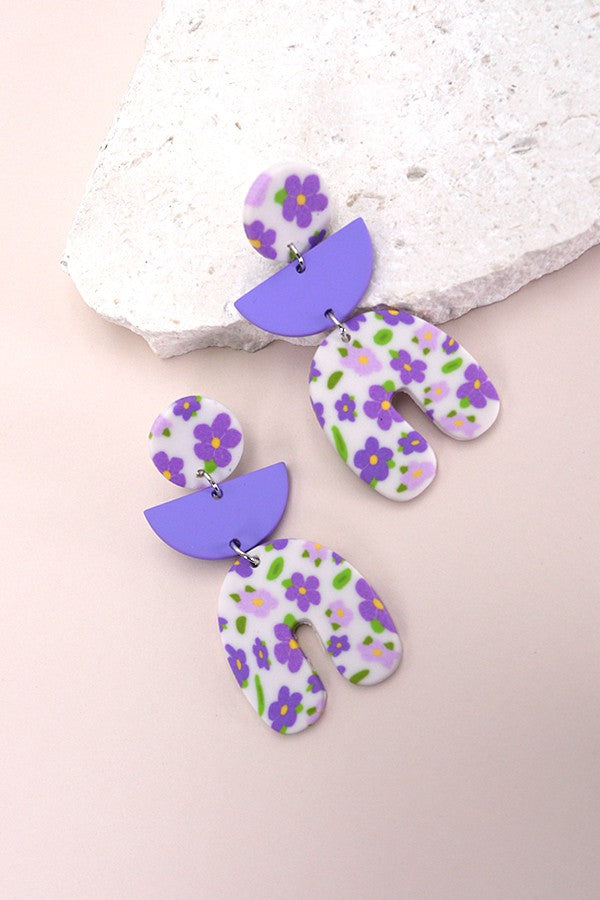 Floral Polymer Clay Earrings