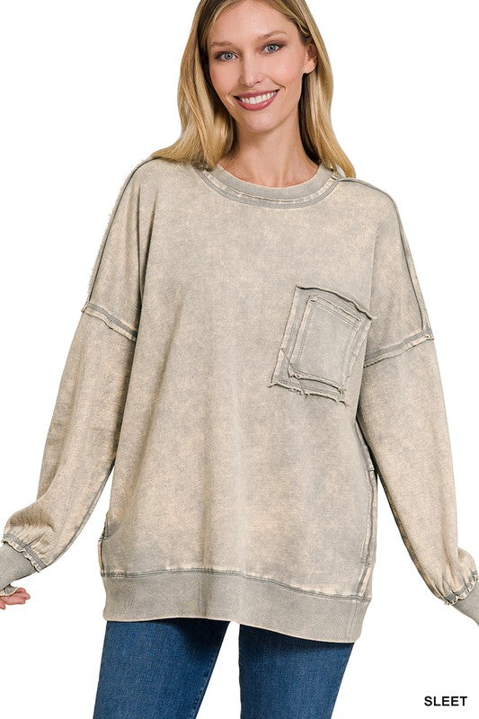 FIVE COLORS : Amelia French Terry Pocket Pullover