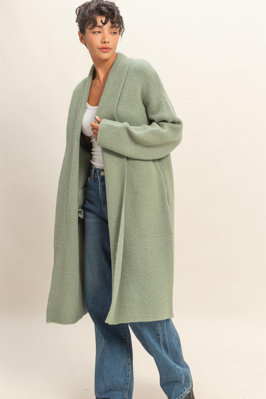 Longline Sage Duster Cardigan